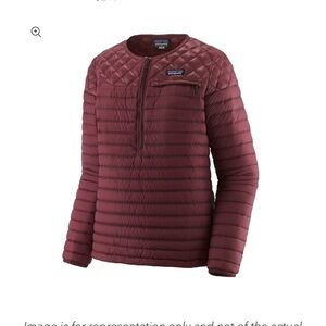 Patagonia Womens AlpLight Down Coat Pullover Netplus Packable Red Sz XXS NEW